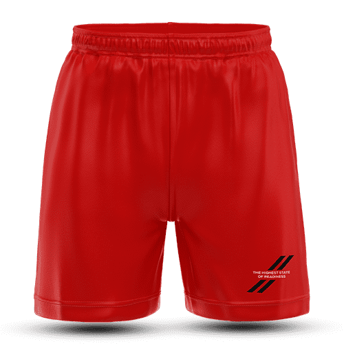 Red Shorts with Black Lines